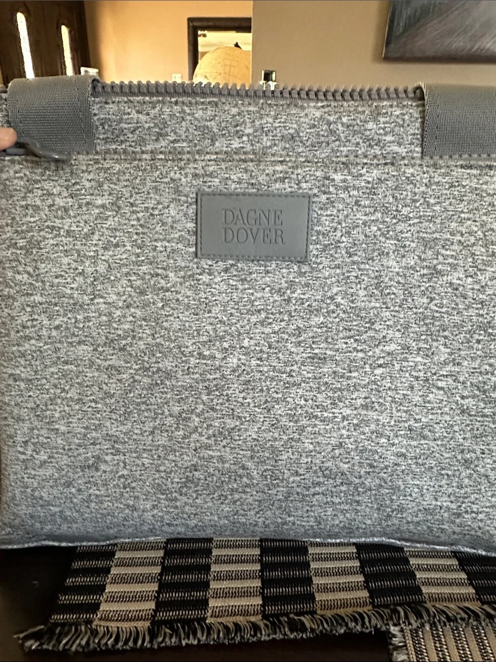 Dagne Dover Light Gray Men's Laptop Tote with Adjustable Strap